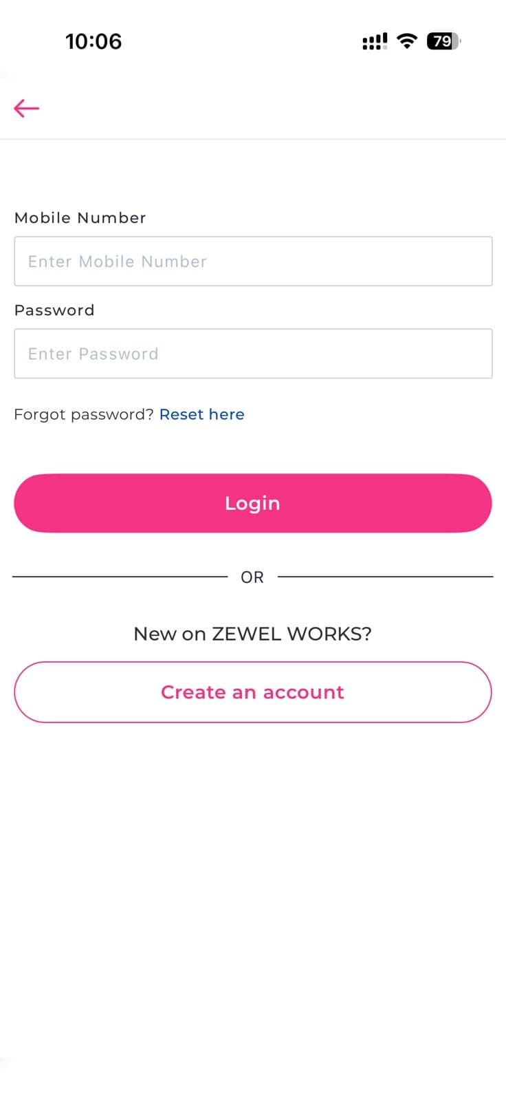 Secure mobile-number login screen